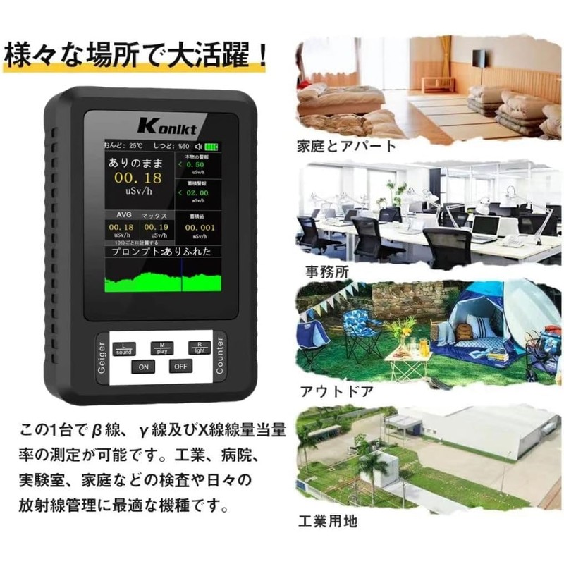 Radiation Measuring Instrument, Geiger Counter, Japanese Supervisor, High Accuracy, Beta