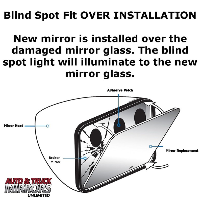 Driver Side Mirror Replacement Glass with Adhesive Pads for 2011-2014
