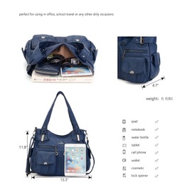 Angelkiss 5739 Leather Handbag Shoulder Strap 8 Small Bags for Girls/Women, 5739Blue, Elegant