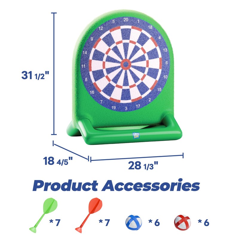 Funscape Kids Inflatable Dartboard Pool Toy, Fun Swimming Pool Toss