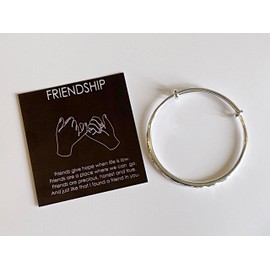 Perfect Message Friendship Boxed Sparkling Bangle, Silver-Toned Bracelet with Inspirational Message