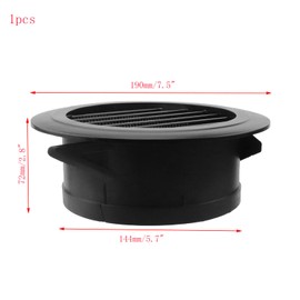 Mewutal 6 Inch Soffit Exhaust Vent Plastic Round Vent Cover with Built-in Screen Mesh Black Air Vent Ceiling Diffuser 150mm Louver Dryer Vent Cover for Indoor Bathroom Kitchen Toilet