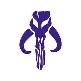 2X Pack Mandalorian Bantha Skull Sticker Vinyl Decal Notebook Car Window Laptop 2.75" x 4" (Purple)