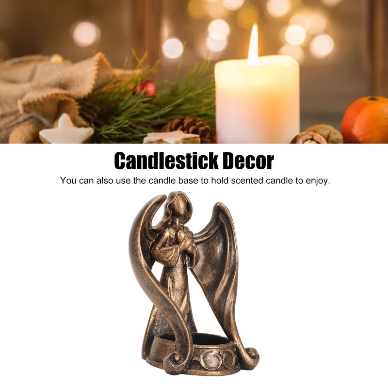 Candle Holder Resin Candlestick Base Angel Figurine Design Home Decoration