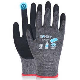 HPHST Latex Coated Work Gloves for Men and Women with Optimal Grip & Fine Touch Sensation, Environmentally Friendly Protective Gloves for Home and Gardening, Dark Grey, S, 3 Pairs