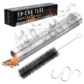 Smoke Tube for Pellet Grill, 5 Hours of Billowing Smoke, Stainless Steel Pellet Smoker Tube for All Grill or Smoker, Hot or Cold Smoking (Round-12 inch)