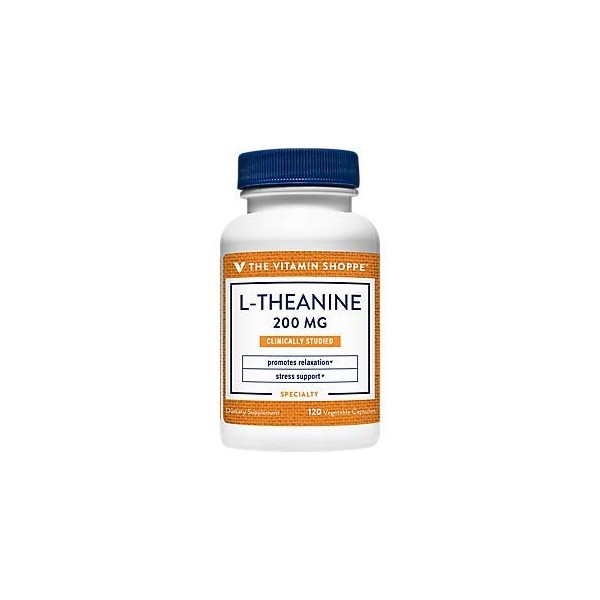 The Vitamin Shoppe L-Theanine, Clinically Studied - Promotes Relaxation & Stress Support - 200 MG, 120 Vegetable Capsules, 120 Servings
