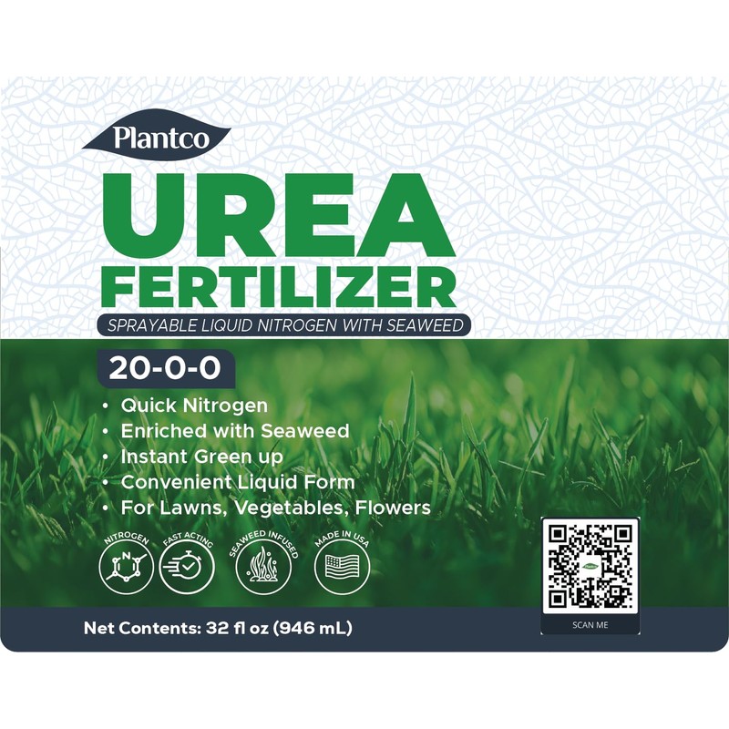 Liquid Urea Fertilizer with Seaweed | 20-0-0 Sprayable Nitrogen Fertilizer
