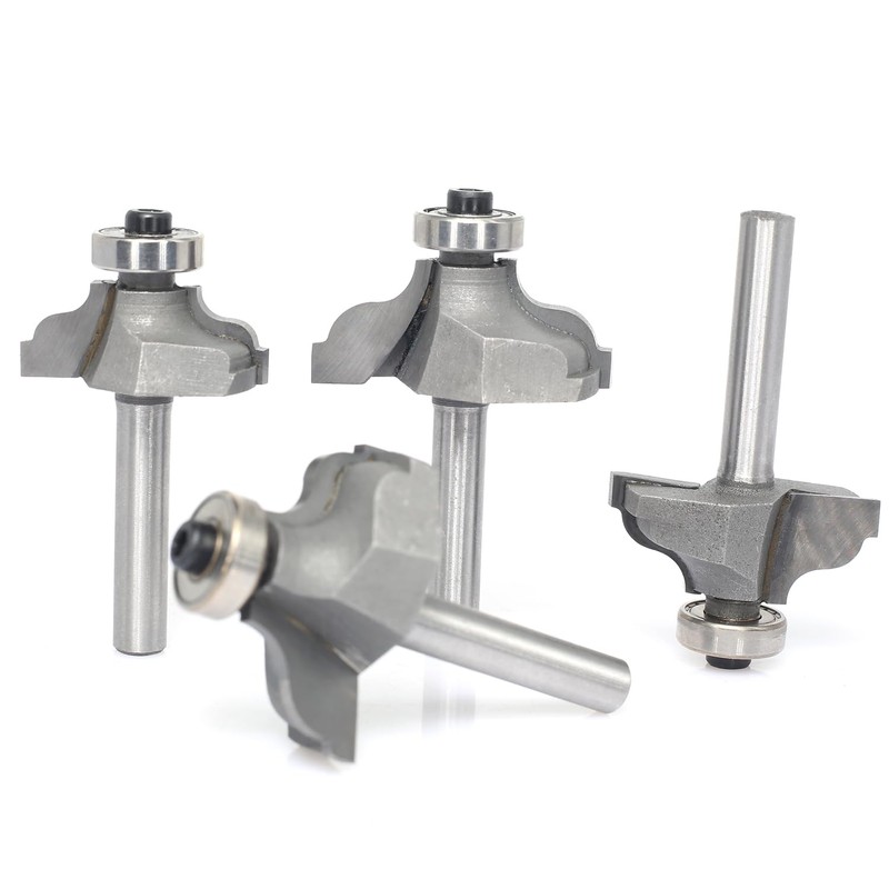 Akylin 4Pcs Table Edge Ogee Bits Set,1/4" Shank,Ogee Fillet Bits