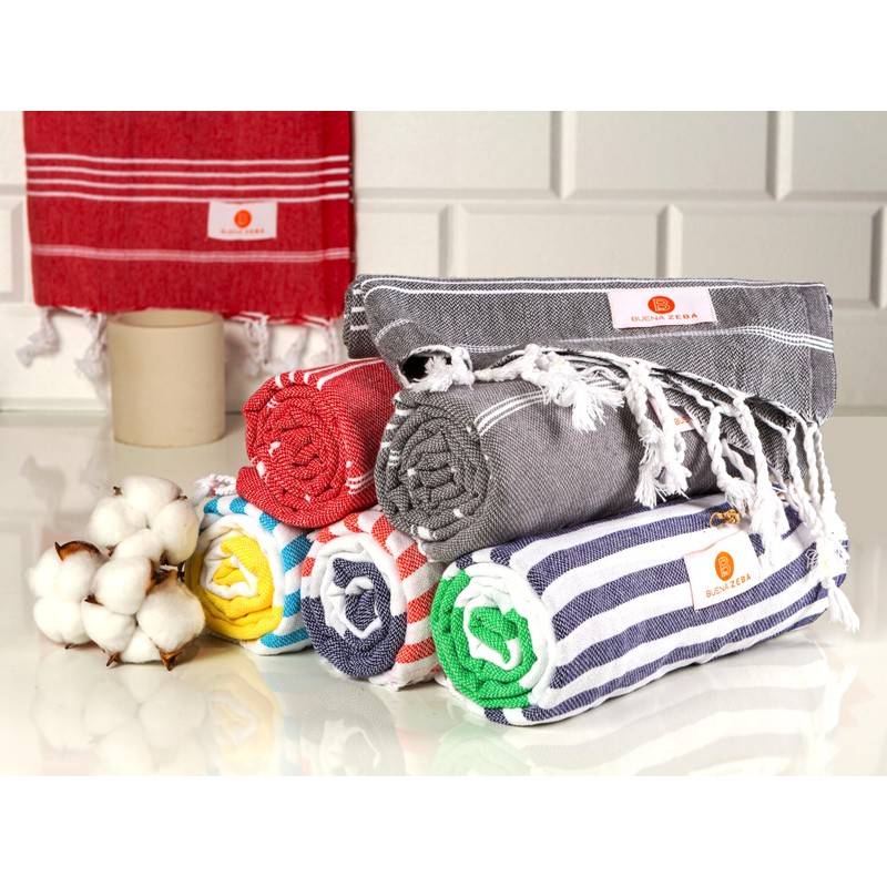 Buena Zeba Beach and Sauna Towel (Anthracite) with Bag