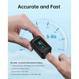 HealthTree Fingertip Pulse Oximeter Blood Oxygen & Heart Rate Monitor