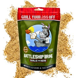Grill Your As* Off Battleship Turkey Brine Kit with Bag – 8oz Butter & Garlic Turkey Brine for Thanksgiving Turkey & Chicken – Poultry Brine Mix for Juicy, Flavorful Meat – Brining Kit with Bag, No MSG, Gluten Free, Made in USA