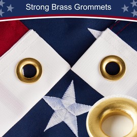 American Flag 8x12 ft Heavy Duty TearProof Series, All Weather High Wind US Flag, Premium Spun Polyester with Embroidered Stars, Sewn Stripes, Brass Grommets for Outdoor Use