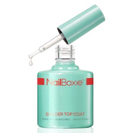 modelones Nail Builder Gel Top Coat, 2-in-One Clear Builder for Nails, LED Lamp Cured Top Coat Strengthener Glue Gel Polish in a Bottle for DIY Home Salon Gifts, 15ML