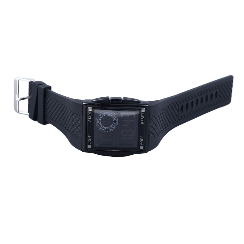 Digital Sport Watch Waterproof Stopwatch PU Leather Strap LED Luminous