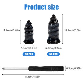 Bafiwu 100Pcs Tyre Repair Nails with Screwdriver, Rubber Screw Tyre Plugs, Fast Self-Service Vacuum Tyre Repair Nail Kit for Cars SUVs Trucks Motorcycles Bicycles (50 S+50 L)