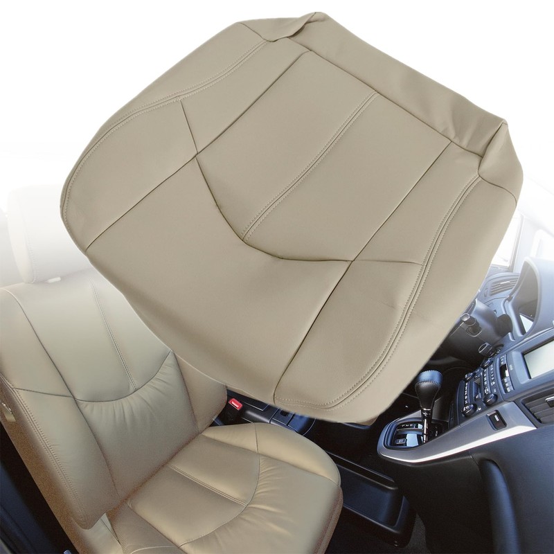 NLQR Front Driver Bottom Replacement Seat Cover Microfiber Leather Tan