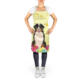 Caroline's Treasures BB6036APRON Easter Eggs Bernese Mountain Dog Apron Cooking Kitchen Server Baking Crafts Gardening for Adult Women Men, Unisex, Large, Multicolor