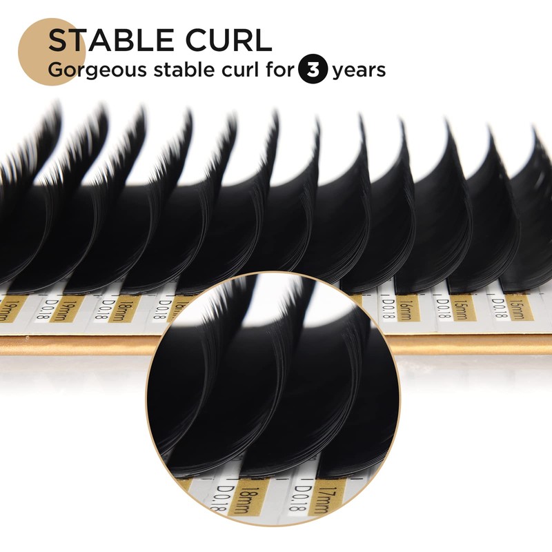 LASHVIEW Eyelash Extensions,Individual Lashes,Premium Single&Classic Lases,0.15 D Curl Thickness 12mm,3D