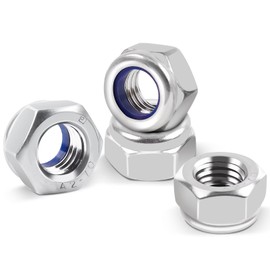 DIN985 M4 Nuts Nylock Nuts, Leryati 25 Piece Lock Nuts M4 Stainless Steel Hex Nuts A2 V2A Self Locking Nuts, Nylon Insert Lock Nut Kits Thread Lock Nuts Nyloc Hexagon Nut nutstones