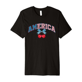 4th Of July Coquette Outfit Girl Bow American USA Flag Premium T-Shirt