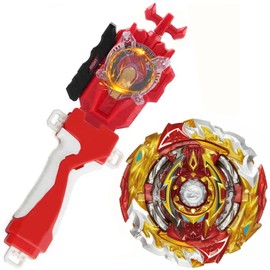 Juego de lanzador de cuerdas Battling Sparking, World Spriggan parte superior Burst Launcher, agarre izquierdo y derecho, compatible con todas las series Bey Burst, color rojo