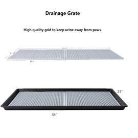 HQ4us Dog Pee Pad Holder Tray with Grate 34”×23”, Large Dog Litter Box Toilet, Puppy Pee Pad Holder, Less Mess, Dog Potty Indoor Outdoor for Balcony