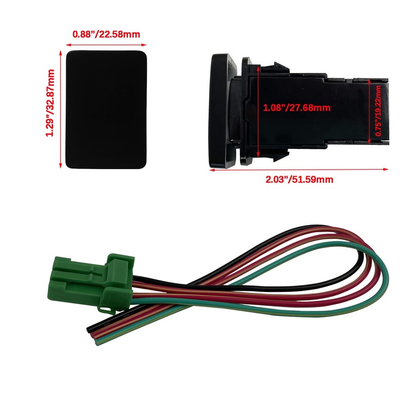 Horn Push Button Switch (ON)-Off Momentary Switch with Wiring Kit