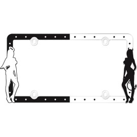 Cruiser Accessories 19000 Angel & Devil License Plate Frame, Black/White