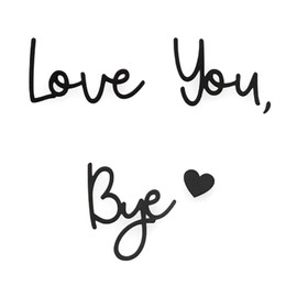 Love You Bye Sign, Love You Bye Above Door Sign, Modern Black Letter Mark, Wooden Entryway Wall Art for Hallway Stairs, Wall Decoration for Valentines Wedding Thanksgiving Decorations (Black)
