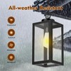 2 Pack Outdoor Pendant Light for Porch,Black Lantern Hanging Chandelier