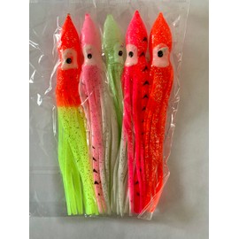 5 x 6" / 150mm SQUID/OCTOPUS-MUPPETS Multiple colours SEA Boat Shore Pier Jig FISHING