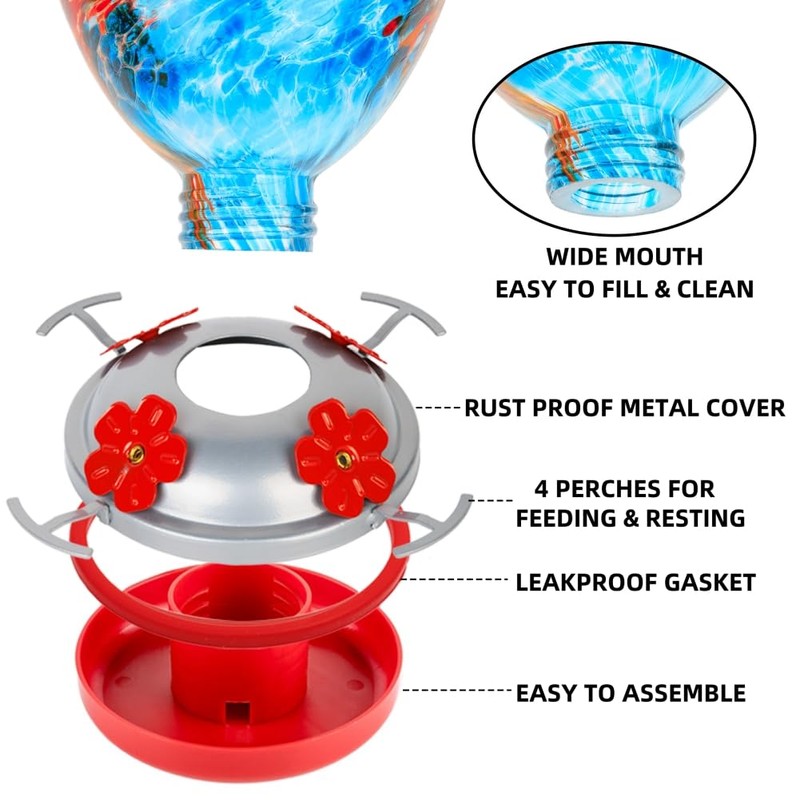 REZIPO Hummingbird Feeder Bottom Base Replacement Accessories (3)