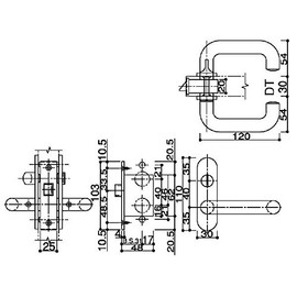 YKKAP Maintenance Parts Lever Handle (with lock case) (HH-J-0445LH+HH-J-0445CS) YW: White *Product color and shape specifications may change* ※Made-to-order product