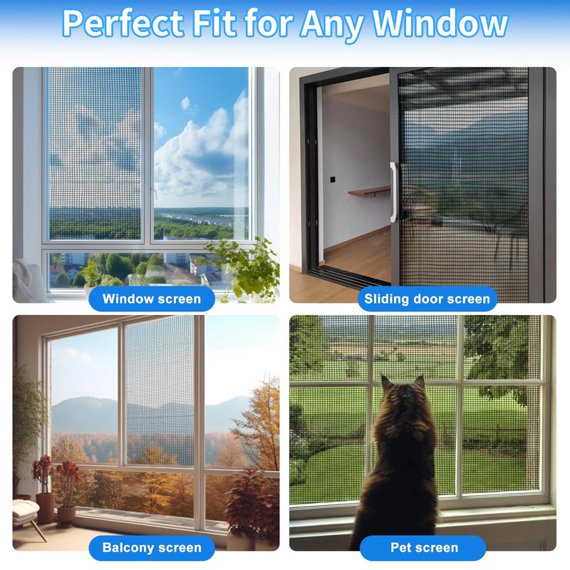 Window Screen Repair Kit 48"x118" - Includes Full Tools Set