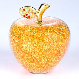 TradeWind Feng Shui Good Luck Apple, Interior Decor, Crystal Figurine, Suncatcher, Gift, Orange