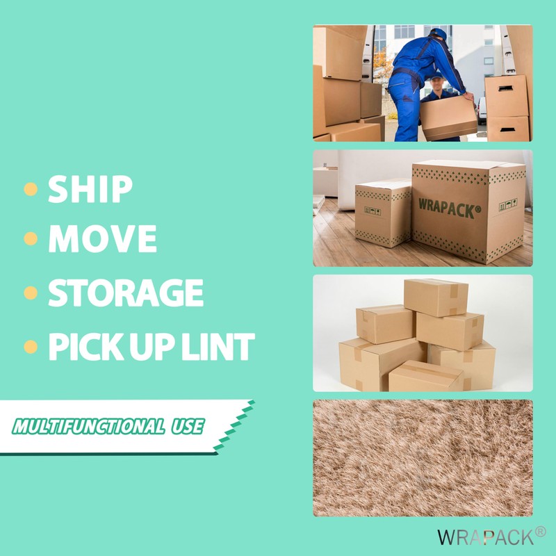 WRAPACK Clear Packing Tape Refills, Packaging Tape Roll for Moving,