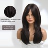 Esmee 20 Inches Long Straight Black Brown Layered Synthetic Hair