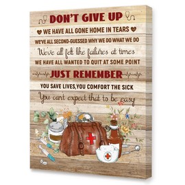LISTNGBO Doctor Nurse Canvas Wall Art,Don't Give Up Doctor Nurse Office Motivational Canvas Painting Wall Decor for Doctor Nurse Office Clinic Hospital Wall Decor,Appreciation Gift for Doctor Nurse