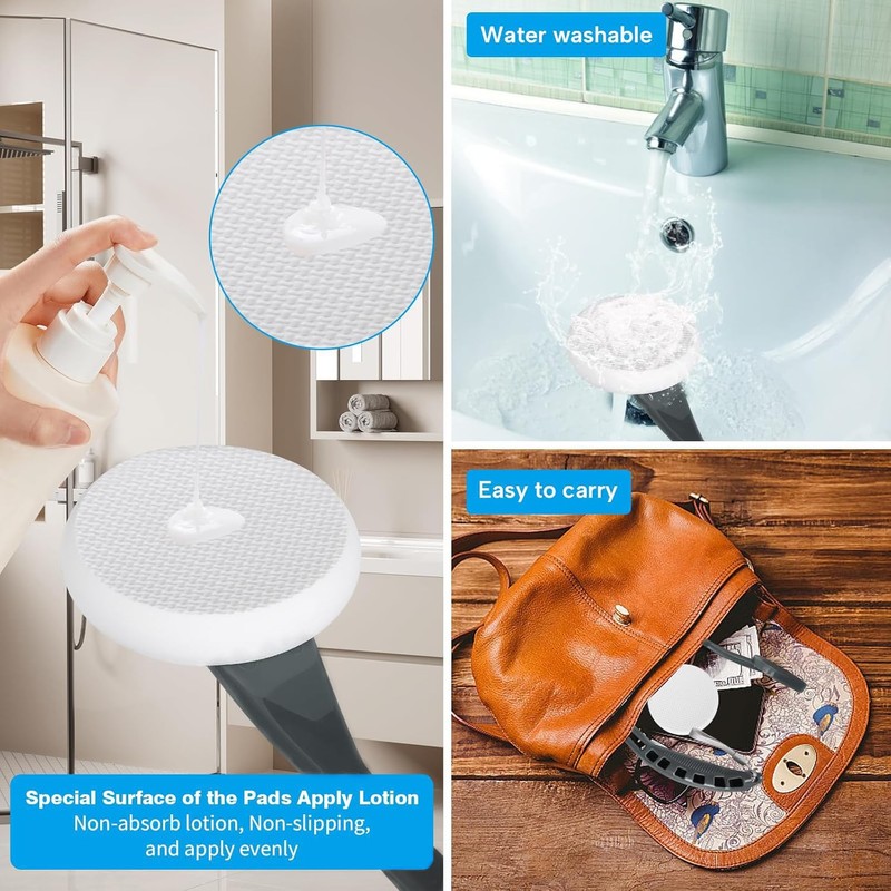 Lotion Applicator for Back, 20.5'' Replaceable Back Lotion Applicator, Easy