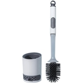 Genérico Escobilla De Baño con Relleno De Líquido, Dispensador De Líquido, Cepillo Limpiador De Taza De Inodoro, Escobilla De Silicona para Inodoro, Soporte para Suelo Y Montaje En Pared