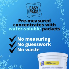 Diversey 990651 Easy Paks All Purpose Cleaner & Deodorizer, Water Soluble Paks make Effervescent Solution with Lemon Scent, Yellow, 90-Paks, 1 Tub (Pack of 2)