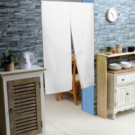 Leowefowa Japanese Noren Doorway Curtain Japanese Door Curtain Window Treatment Pure White Printed Doorway Tapestry for Privacy Partition Divider Panel Kitchen Home Decoration 33.5" Width x 70.9" Long