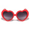 Super Dark Lens Rounded Edges Plastic Retro Heart Shape Sunglasses