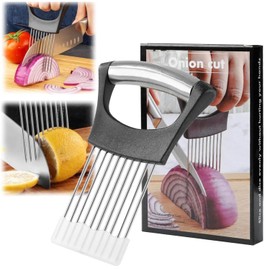 Ptyism 1 Pcs Onion Slicer(with Protective Cover) Onion Holder For丨Vegetable Slicer Holder,Meat Slices Tool for Cutting Vegetable, Fruit, Potato, Avocados, Meat