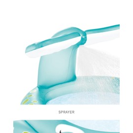 INTEX 57440EP Inflatable Whale Spray Pool: Built-in Water Sprayer – Convienient Drain Plug – Durable Vinyl – 53 Gallon Capacity – 79" x 77" x 36"