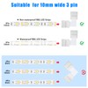 Yetaida 10PCS 3-Pin LED Strip Connectors, 10mm L-Shaped Corner Light