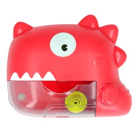 Electronic Bubble Maker Toy Cartoon Dinosaur Shaped 3 Gears IP6 Waterproof Bathroom Bubble Toy with Music for Kids Red