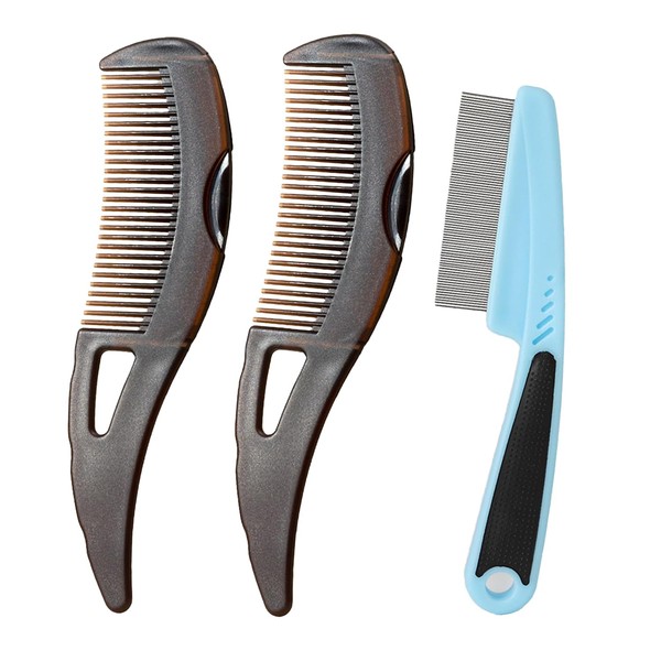 ATOPNIER 3pcs Scalp Comb for Dandruff,Hollow Tooth Lice Comb,Scalp Comb