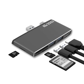 Surface Pro USB 3.0 Mini DP Hub Adapter, mbeat Edge Pro P78 6-in-1 Multifunction USB 3.0 Hub Adapter with Mini Display Port, Surface Pro Extender, features 4K HDMI Output, 2 Port USB 3.0 Hub, SD and Micro SD TF Card Reader, Space Grey Aluminium Design (C